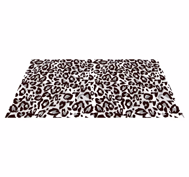 Svart leopard djur tryck vinyl matta - Tenstickers