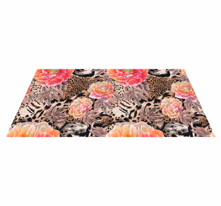 Färgglada målade rosor Vinylmatta blommor och växter - Tenstickers