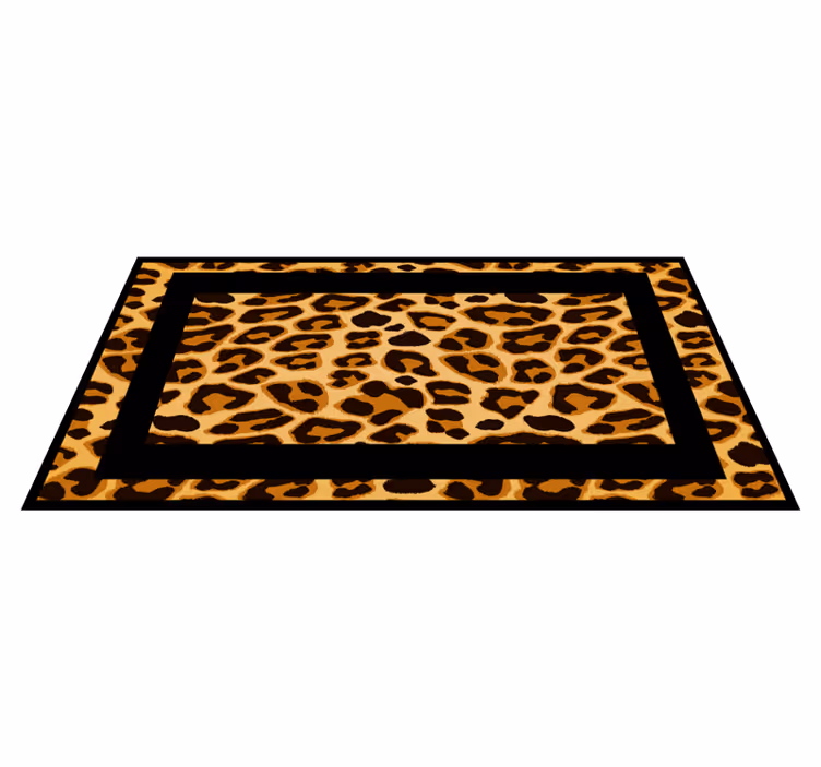 Rektangulärt leopardmotiv Vinylmatta djurtryck - Tenstickers