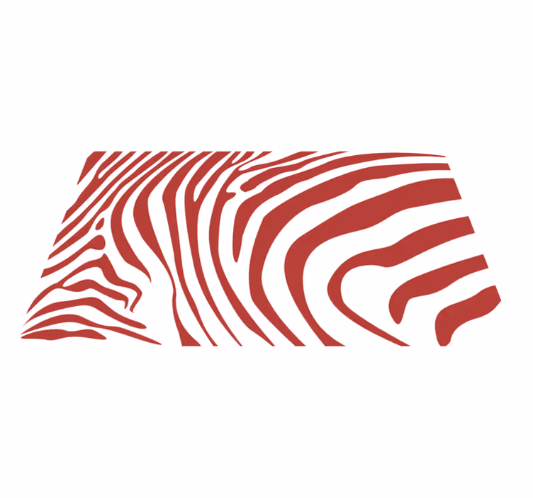 Röd zebra ränder djur tryck vinyl matta - Tenstickers