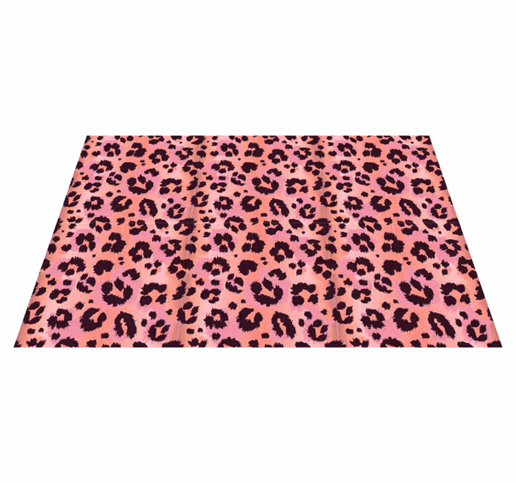 Rosa leopard djur tryck vinyl matta - Tenstickers