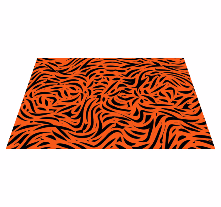 Dynamiskt orange mönster Vinylmatta djurtryck - Tenstickers