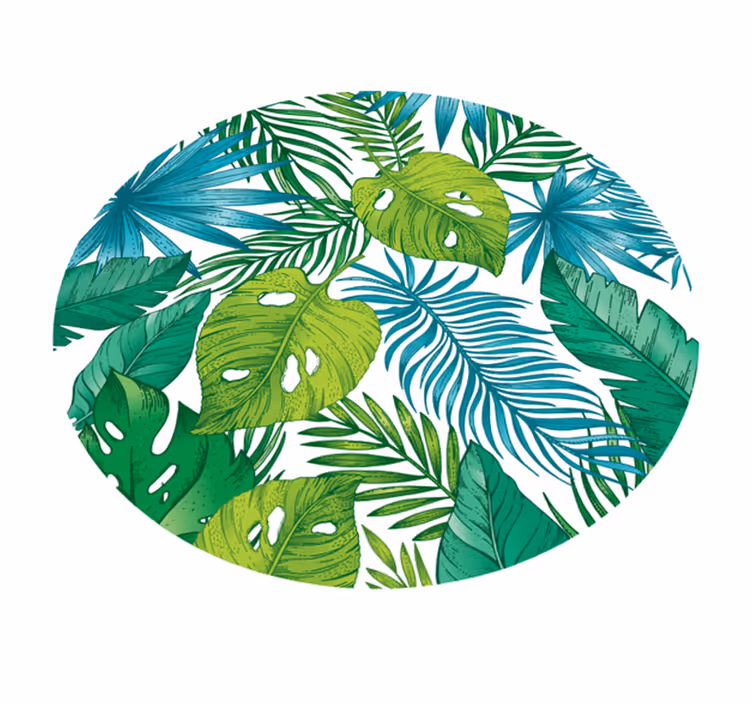 Tropiska lövmönster Vinylmatta natur - Tenstickers