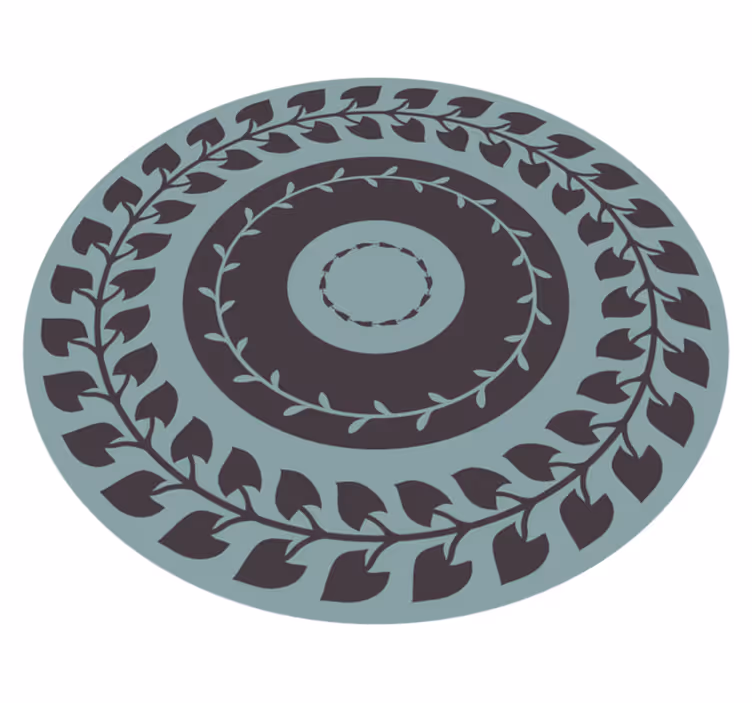 Lövrund cirkulärt mönster Vinylmatta natur - Tenstickers