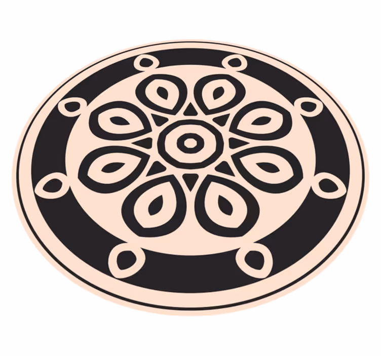 Elegant cirkulärt motiv Vinylmatta Mandala - Tenstickers