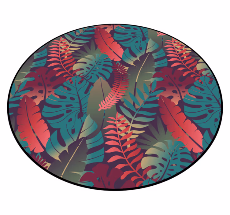 Tropisk lövkomposition Vinylmatta natur - Tenstickers