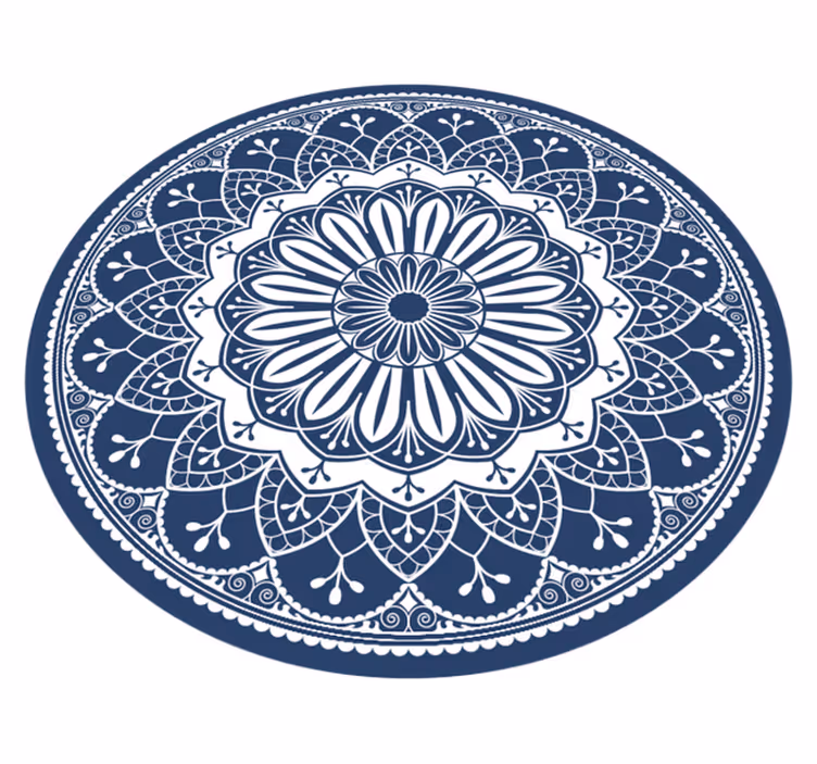 Marin botanisk sammansättning Vinylmatta Mandala - Tenstickers