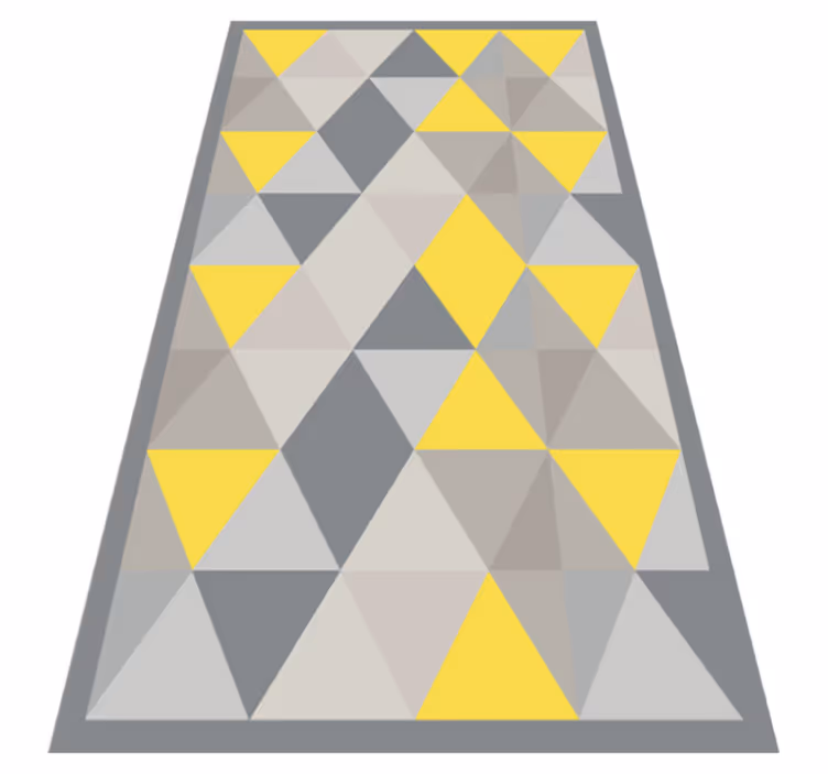 Grå och gula trianglar Vinylmatta geometrisk - Tenstickers