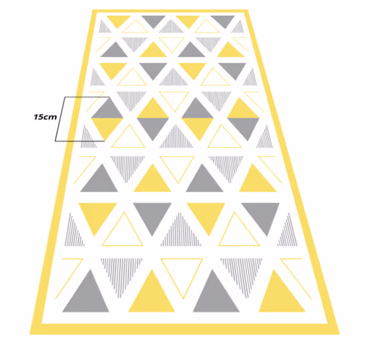 Gult triangelmönster Vinylmatta geometrisk - Tenstickers