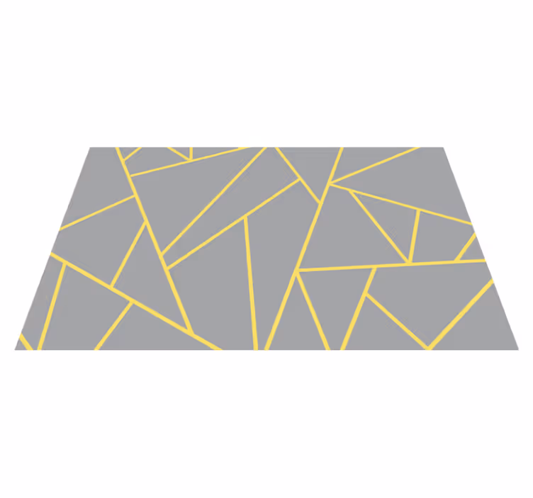 Modernt gult och grått Vinylmatta geometrisk - Tenstickers