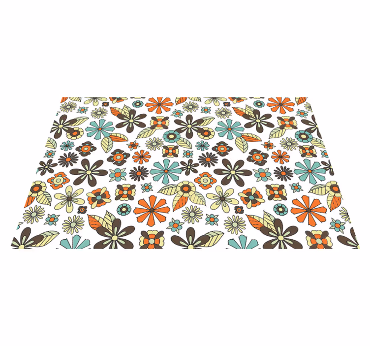 70-tals gröna blommor matta - Tenstickers