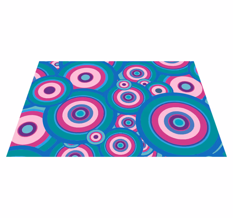 Ljusa 70-talets cirklar geometriska mattor - Tenstickers