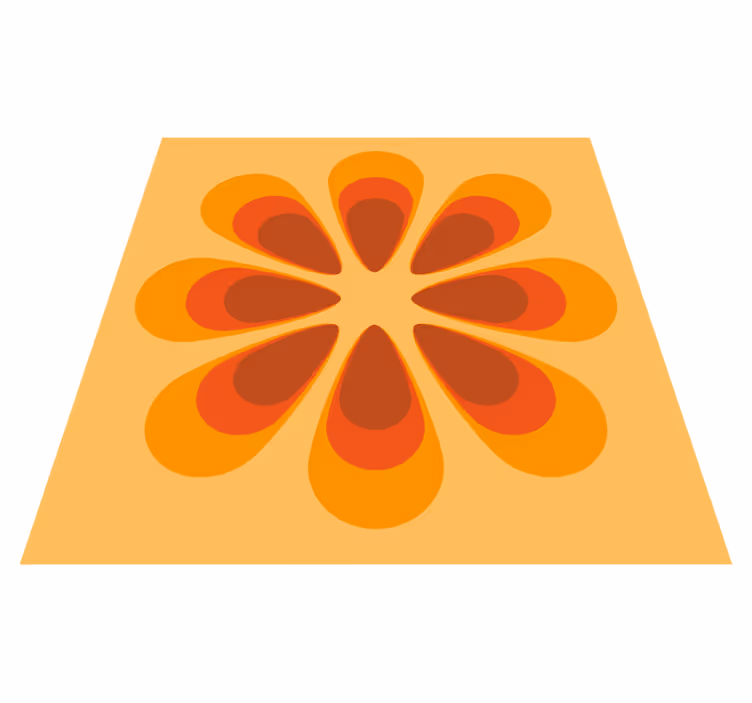 Retro blommig form Vinylmatta Vardagsrum - Tenstickers
