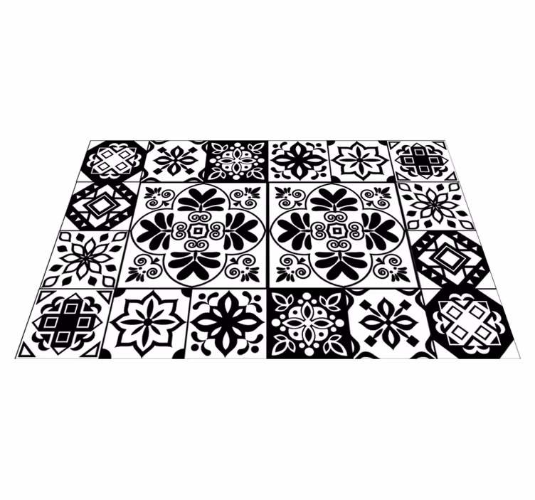 Mandala vinylmatta i monofärg - Tenstickers