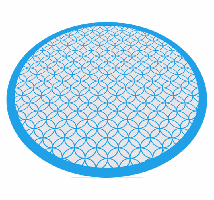 Cirkulär blå elegant mönster Vinylmatta geometrisk - Tenstickers