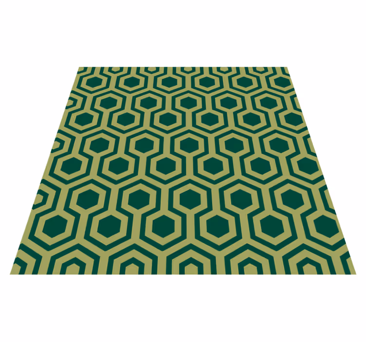 Vintage gröna hexagon kakel matta - Tenstickers