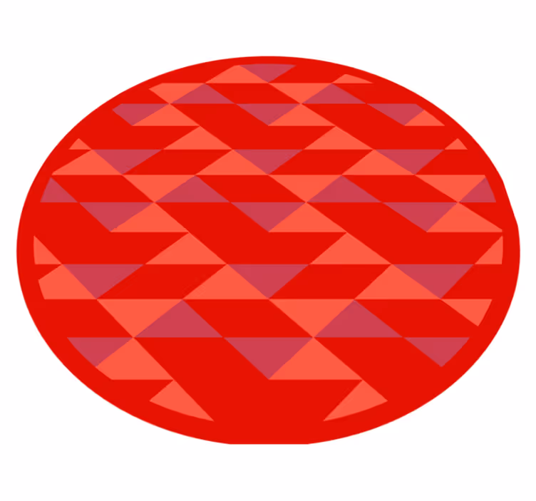Röd triangelmönster Vinylmatta geometrisk - Tenstickers