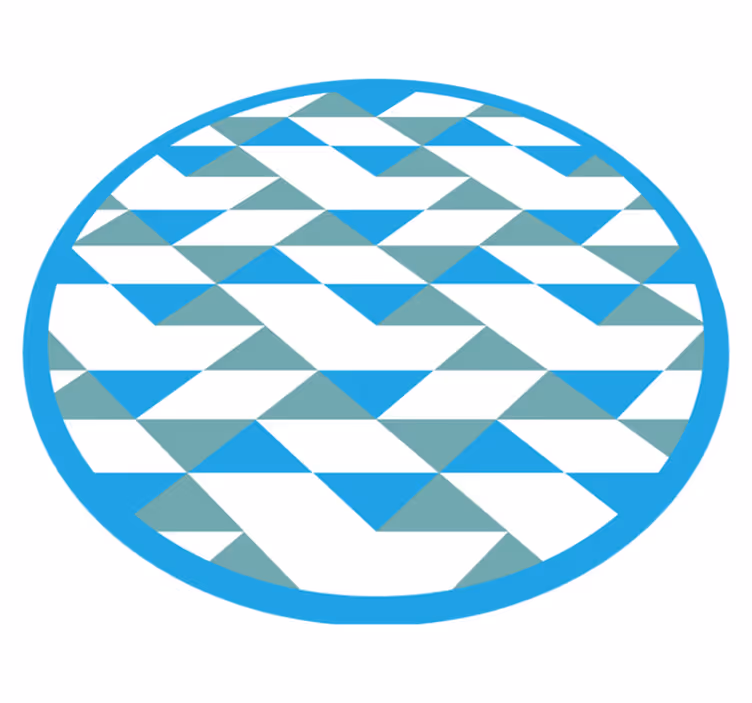 Blå och gröna element Vinylmatta geometrisk - Tenstickers
