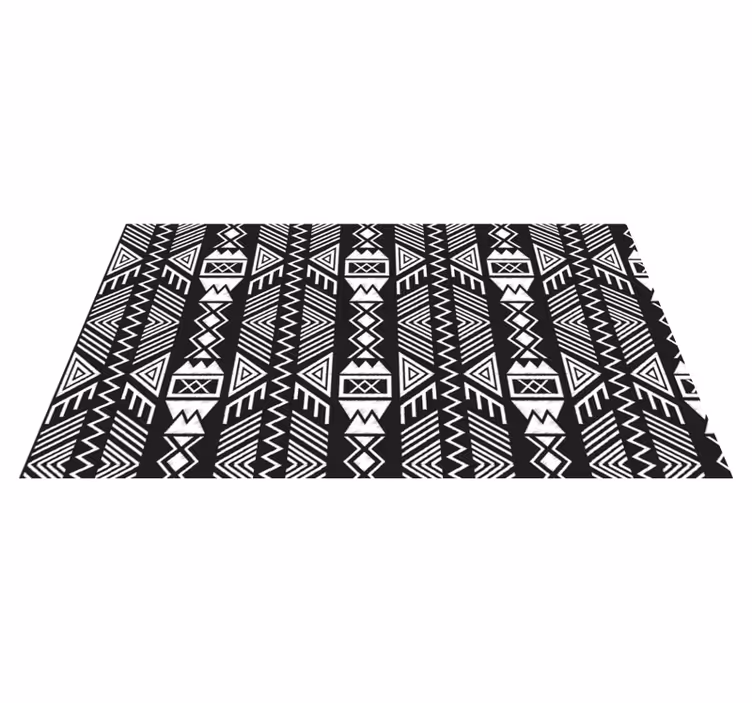 Mörk aztec geometrisk vinylmatta - Tenstickers