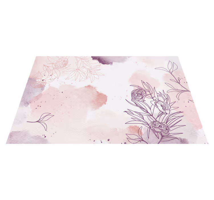 Mild blomaccent Vinylmatta blommor och växter - Tenstickers