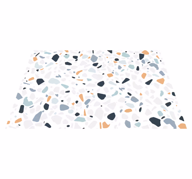 Vita och svarta stenar mosaik vinyl matta - Tenstickers