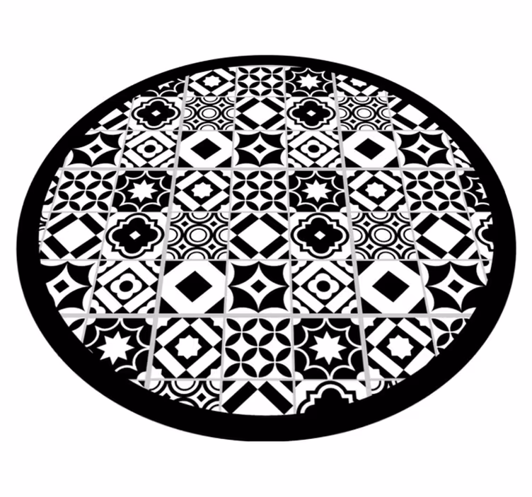 Vinylmatta mosaik monokromt mönster - Tenstickers