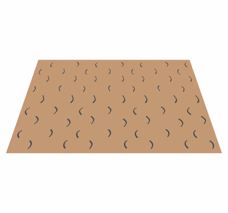 Böjt brunt mönster Vinylmatta minimalistisk - Tenstickers