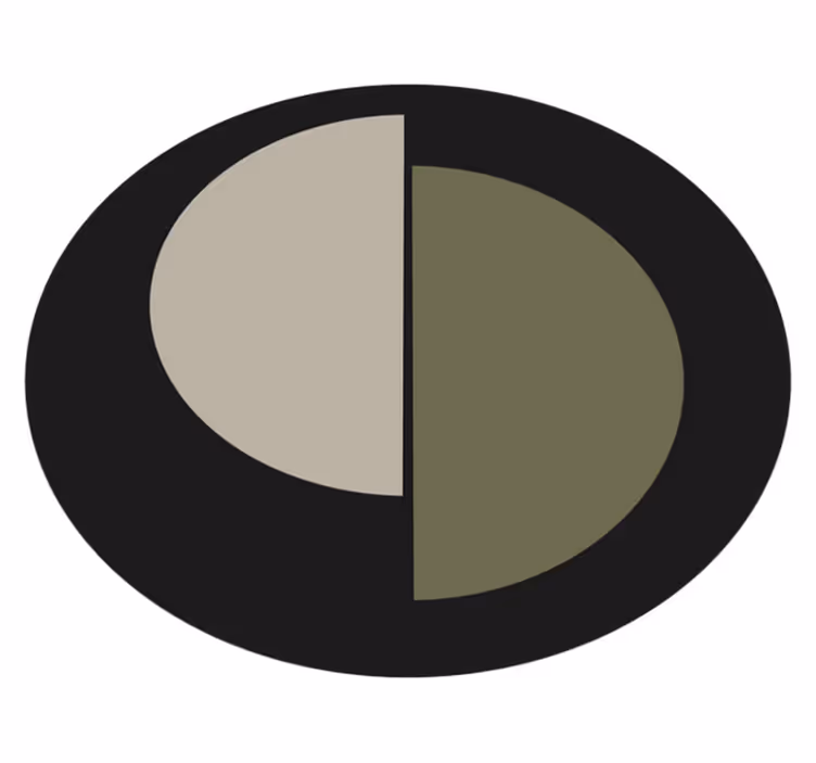 Tvåfärgad oval Vinylmatta minimalistisk - Tenstickers