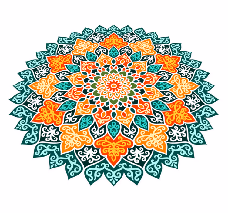 Kök färgglada mandala vinyl matta - Tenstickers