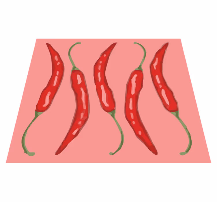 Röda chilipeppar Vinylmatta Kök - Tenstickers