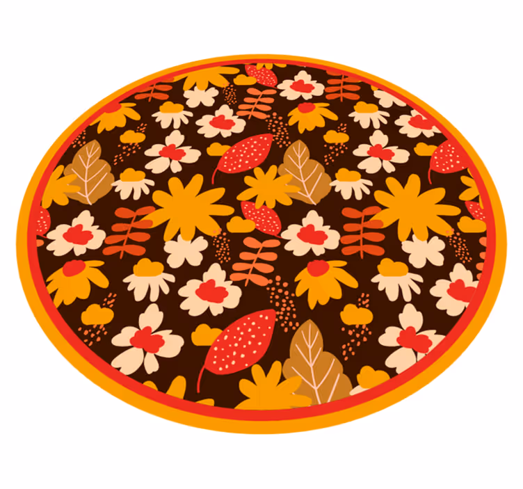 70-tals popblomma kraft vintage matta - Tenstickers