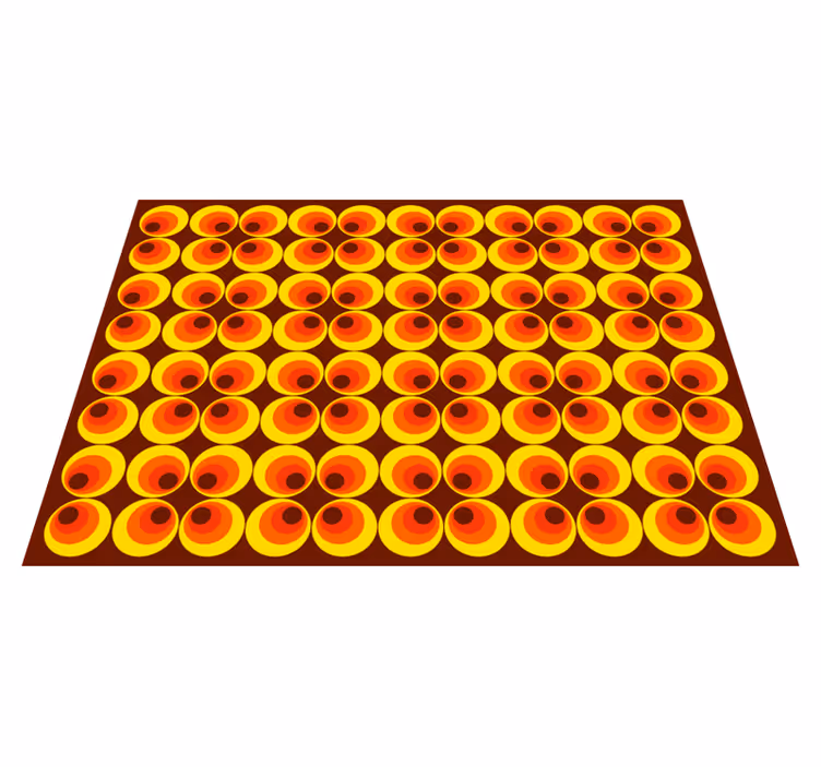 70-tals pop orange cirklar vintage matta - Tenstickers