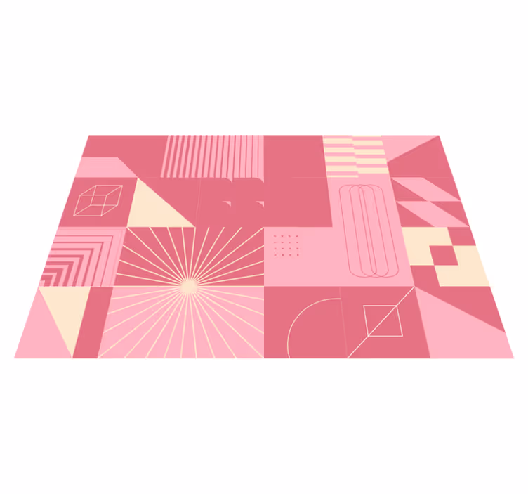 Geometriska rosa mönster Vinylmatta modern - Tenstickers