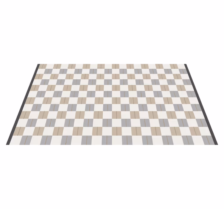 Schacktryck Vinylmatta geometrisk - Tenstickers