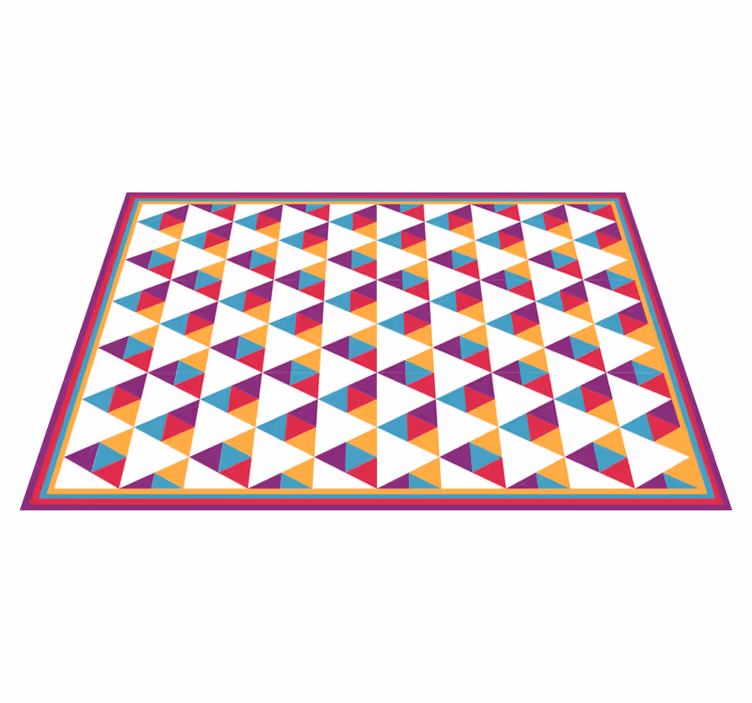 Livfullt triangulärt motiv Vinylmatta geometrisk - Tenstickers