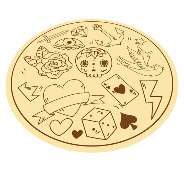 Tatueringssymboler Vinylmatta Ungdom - Tenstickers