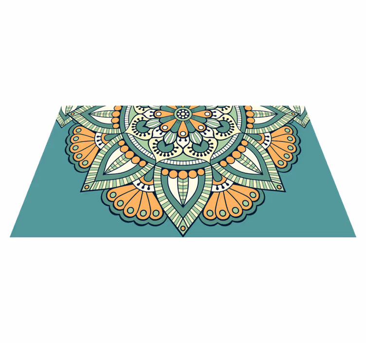 Halvt blommotiv Vinylmatta Mandala - Tenstickers