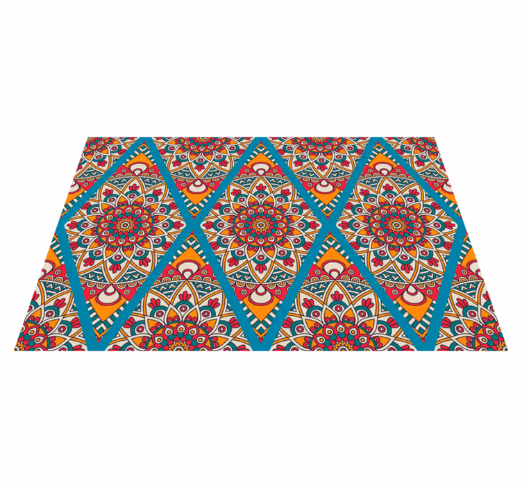 Vinylmatta mandala livligt färgglatt koncept - Tenstickers