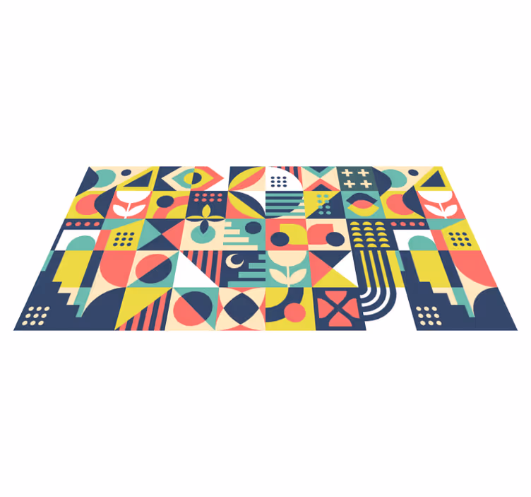 Livfulla former Vinylmatta geometrisk - Tenstickers