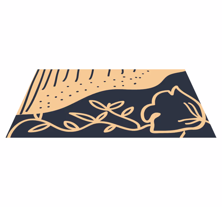 Beige lövmotiv Vinylmatta natur - Tenstickers