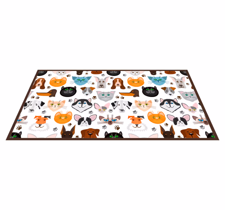 Hund och katt djur vinyl matta - Tenstickers