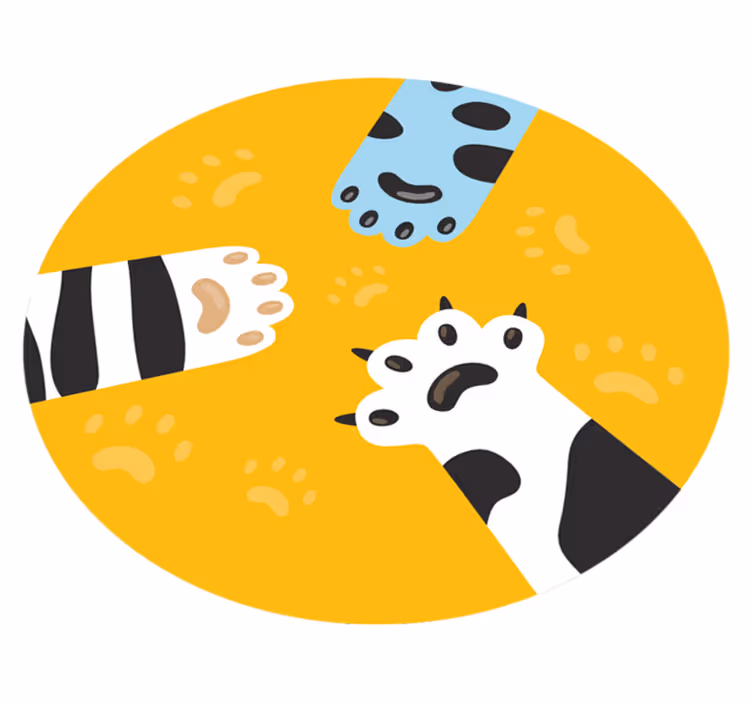 Kattens tassavtryck Vinylmatta djur - Tenstickers