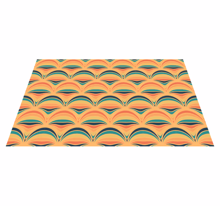 70-talets orange linjer geometriska mattor - Tenstickers