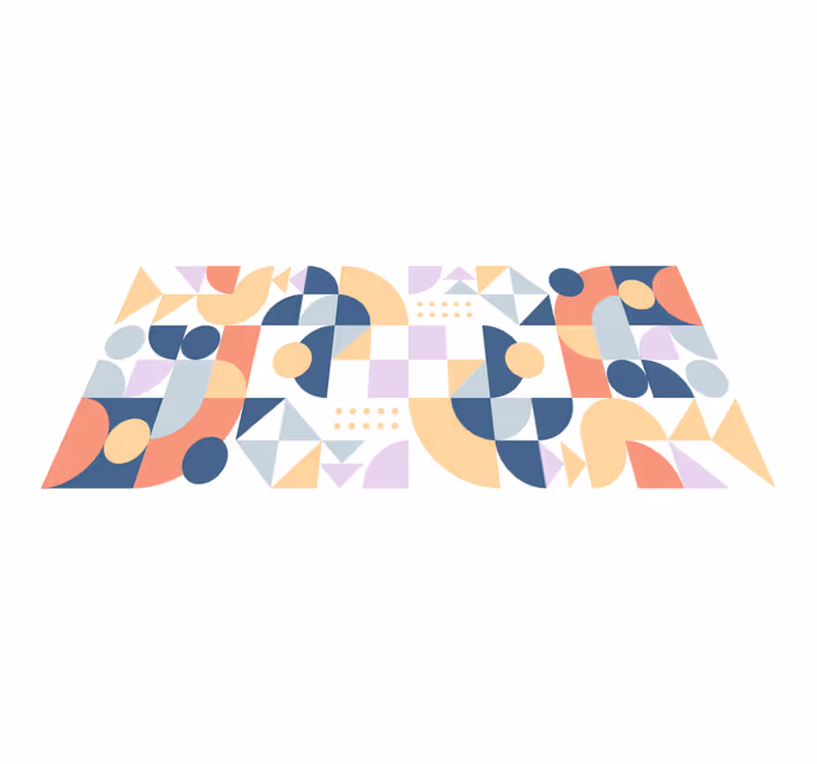 Abstrakta former spelar Vinylmatta geometrisk - Tenstickers