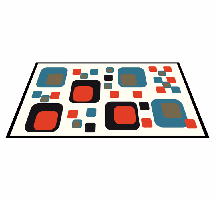 Färgglada abstrakta rutor Vinylmatta geometrisk - Tenstickers