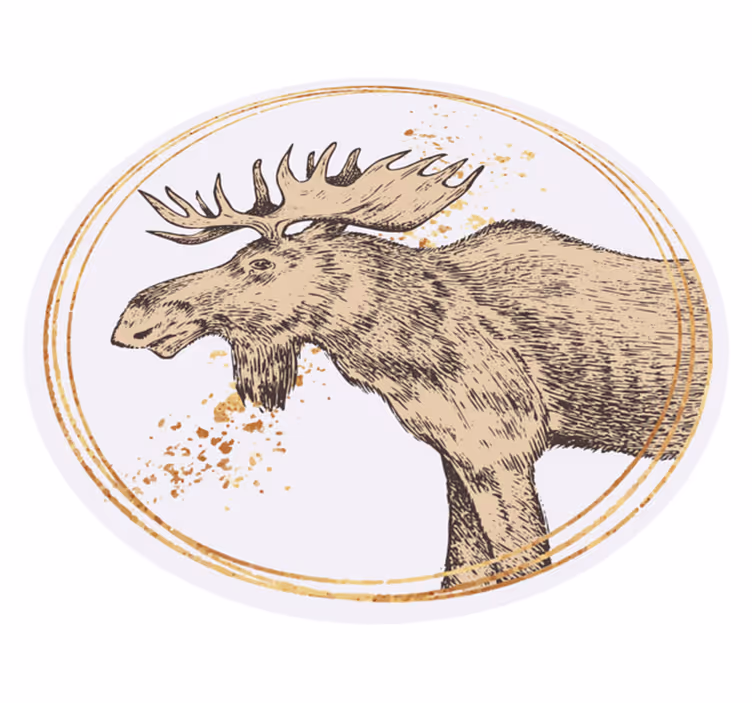 Ritad älg med fläckar etnisk matta - Tenstickers