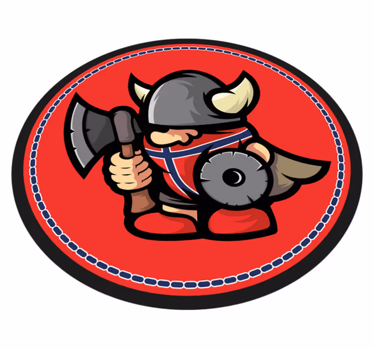 Norge flagga viking boll etnisk matta - Tenstickers