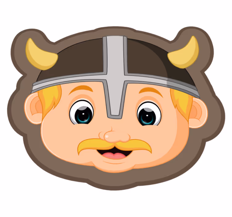 Blond vikingakaraktär Vinylmatta Barn - Tenstickers