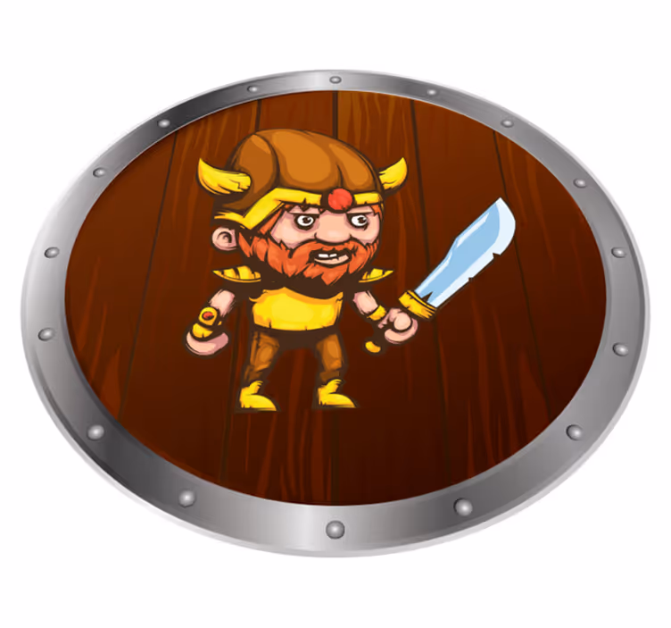 Vikingakrigare på brun yta Andra Vinylmattor - Tenstickers