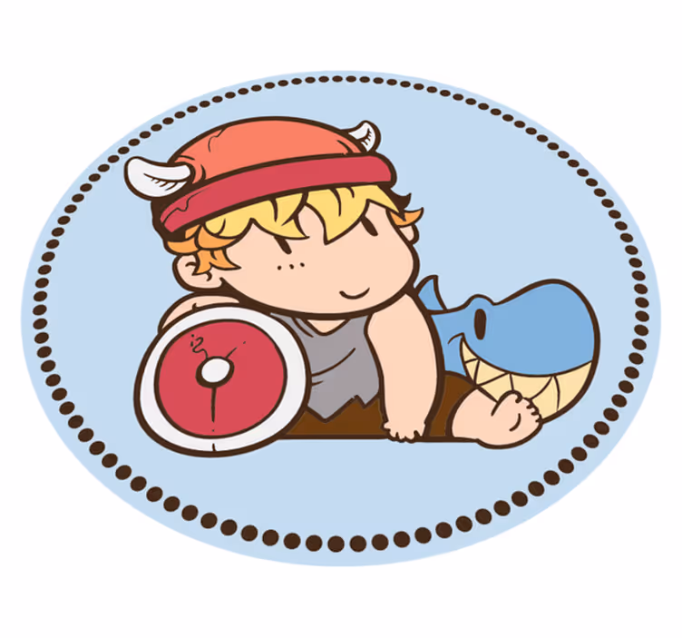 Barnvikingkrigare Vinylmatta Barn - Tenstickers